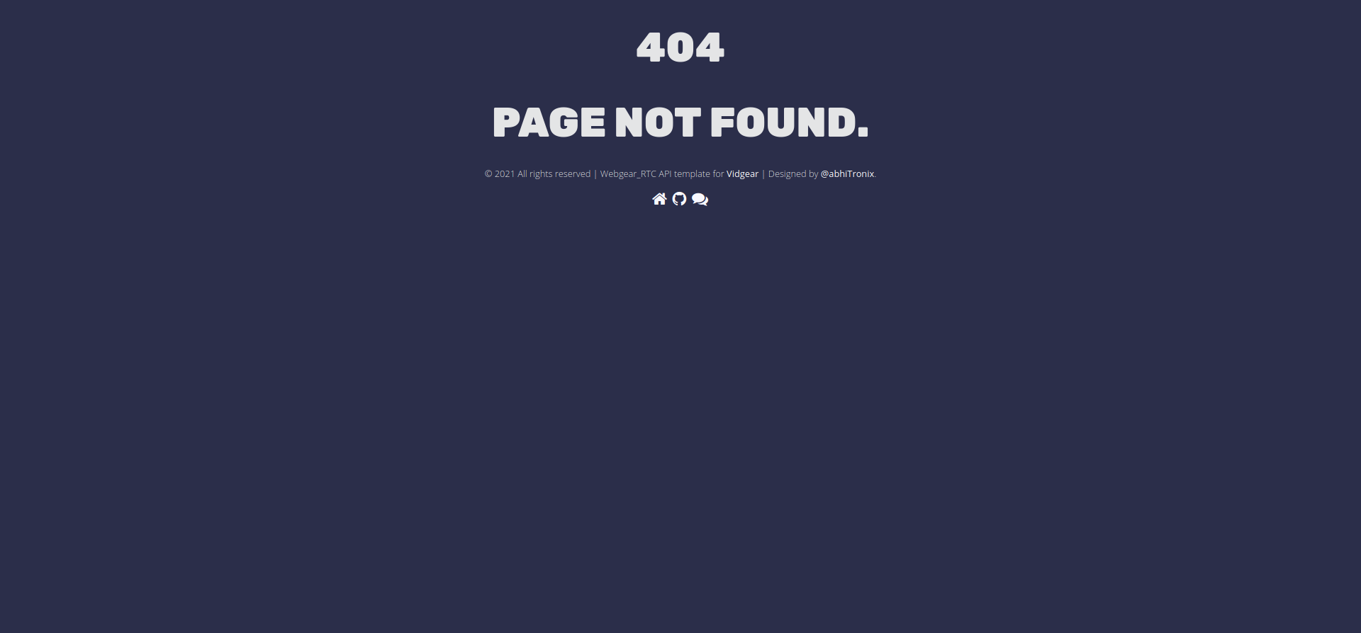 WebGear_RTC default 404 page