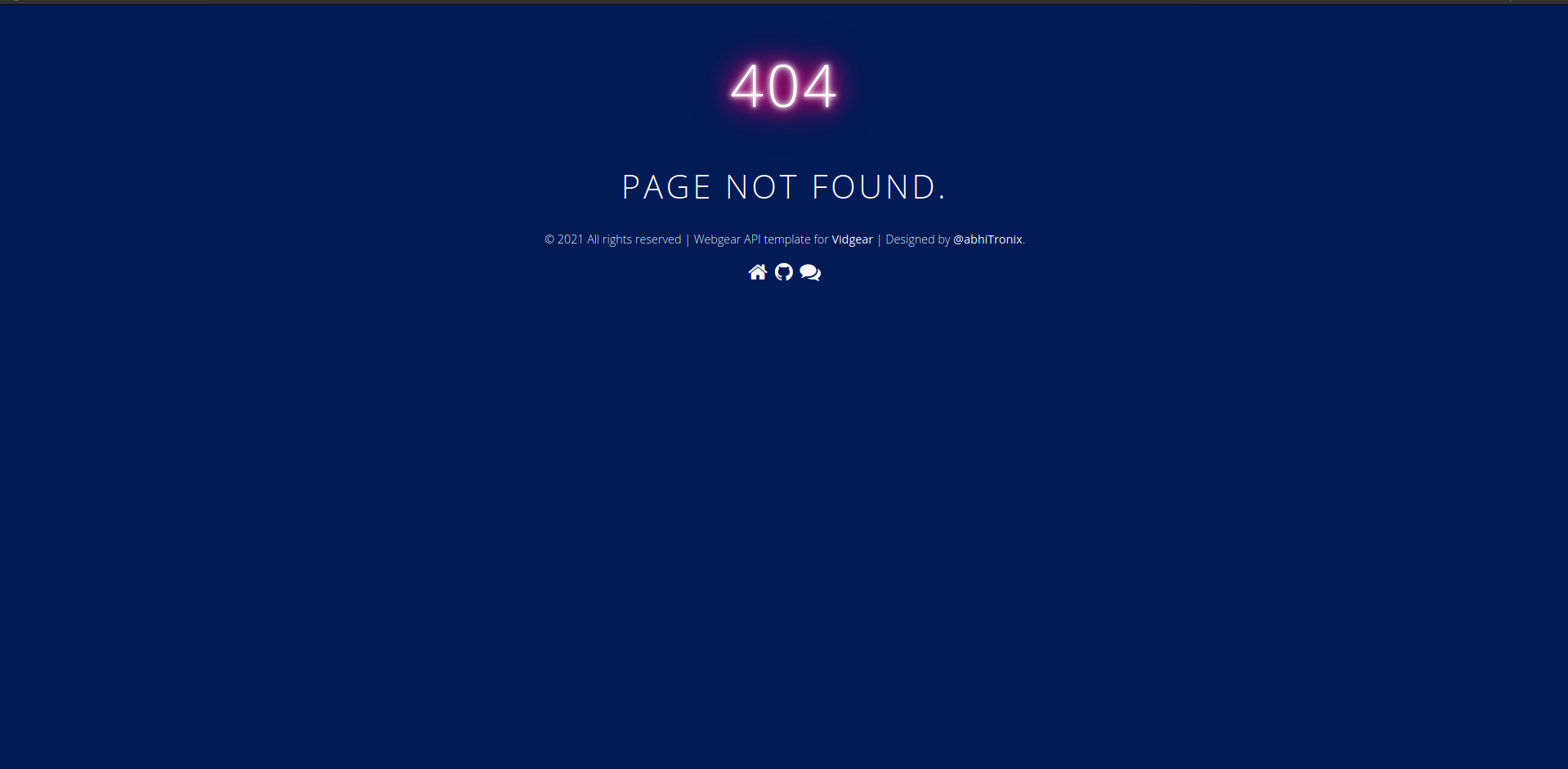 WebGear default 404 page